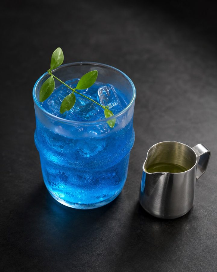 Butterfly Pea Matcha at NIMA Cafe, Cherngtalay