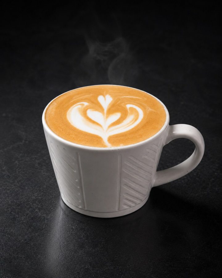 Hot Latte at NIMA Cafe, Cherngtalay