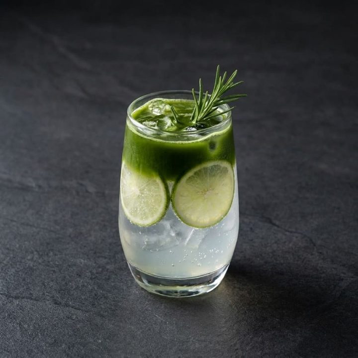 Matcha Lemon Soda at NIMA Cafe, Cherngtalay